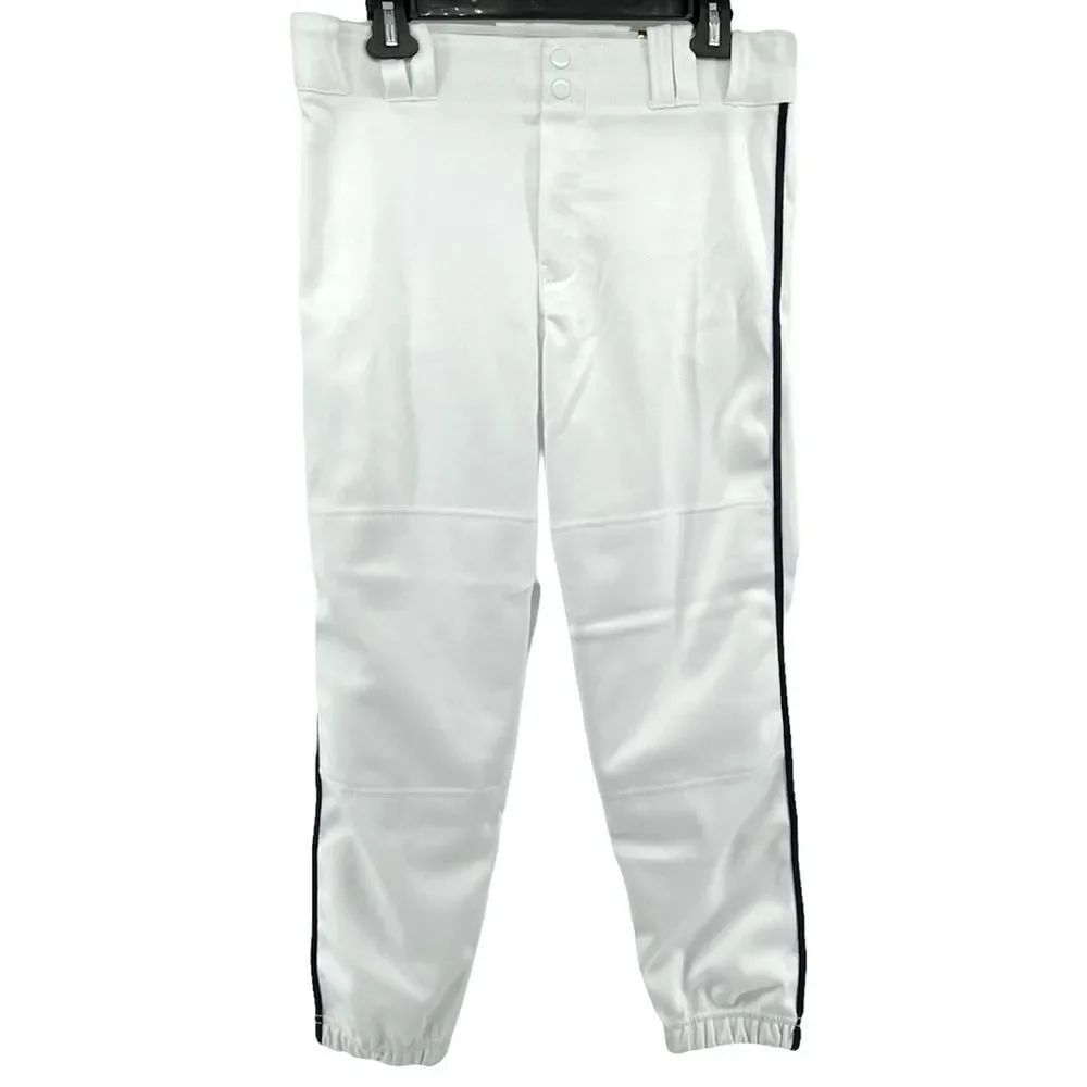 Champro Youth Baseball Pants White Navy Piped Belted XL BP61 Athletic NWT